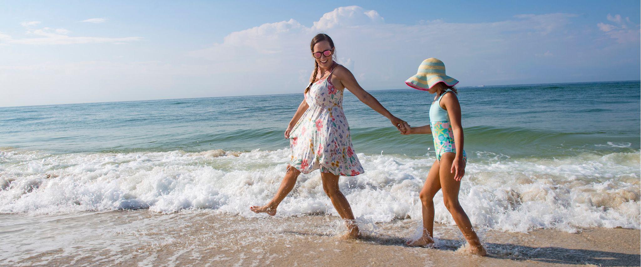 Mom and daughter on the beach in Orange Beach, AL