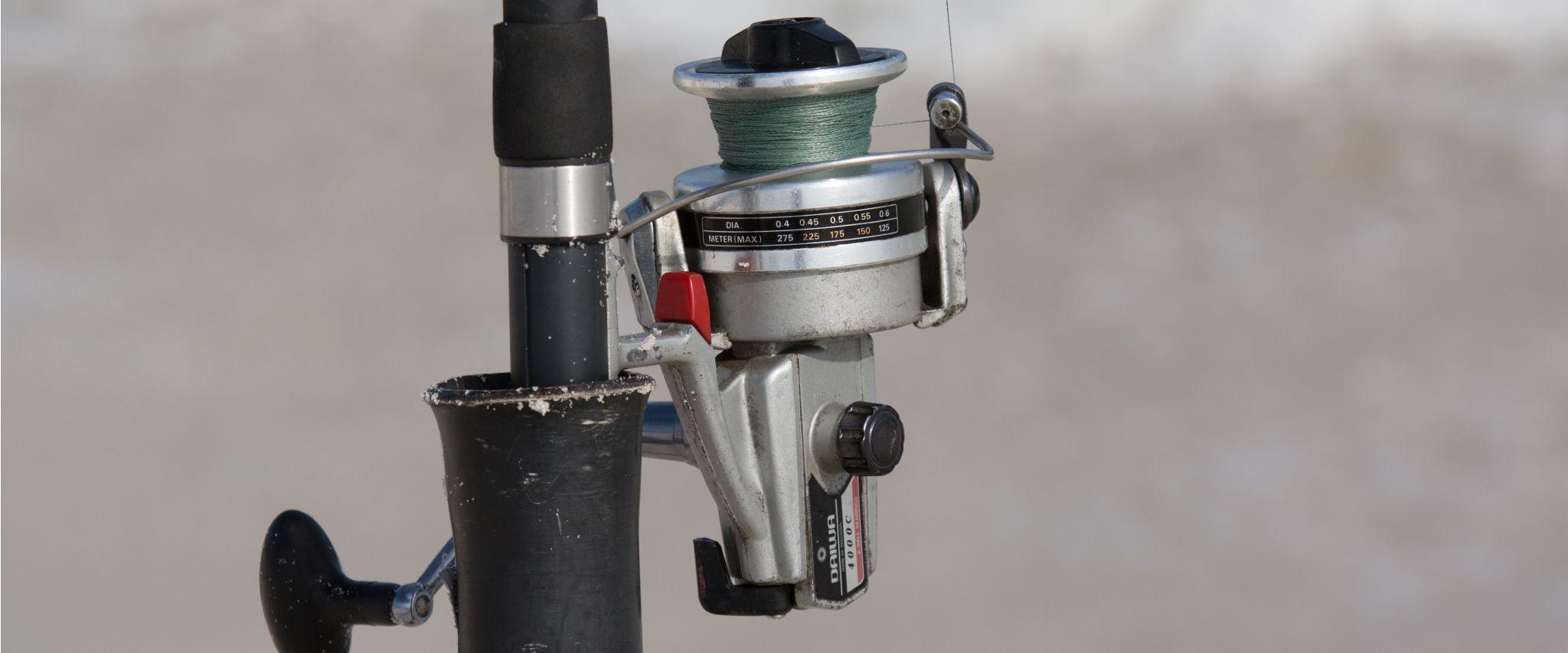 Fishing rod on beach in Orange Beach, AL