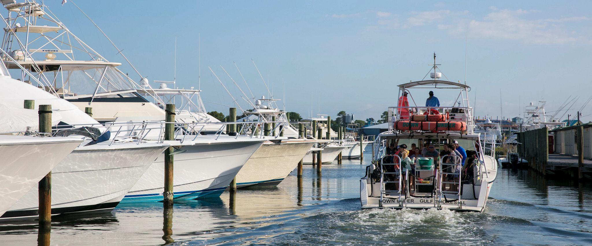 Down Under Dive Shop boat in Orange Beach, AL