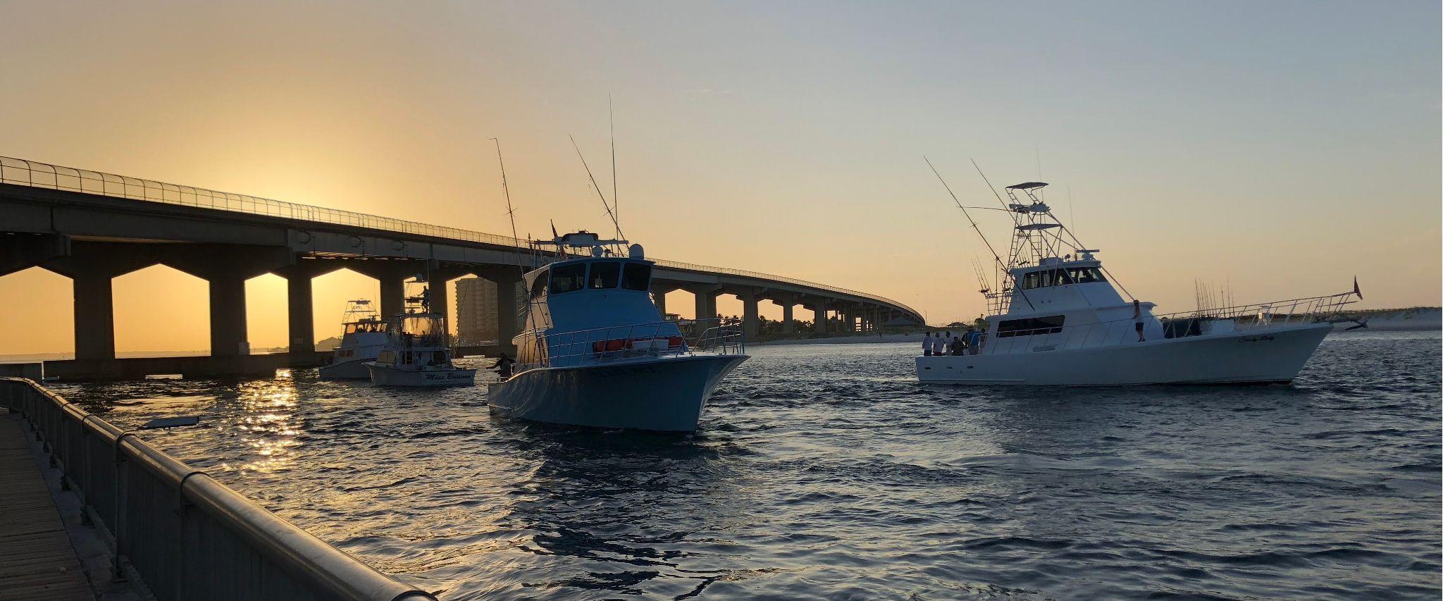 Sunset fishing at Perdido Pass in Orange Beach, AL