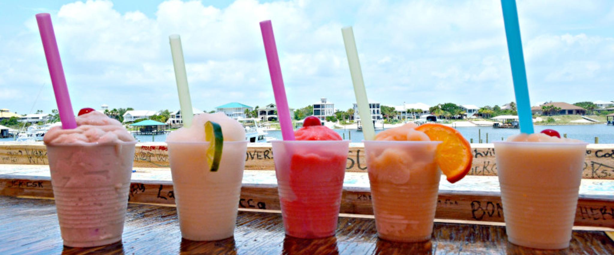 Frozen drinks at the Flora-Bama Ole River Bar & Grill