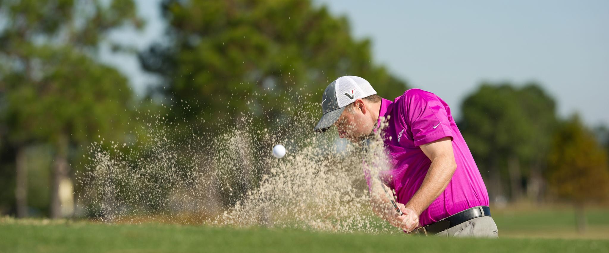Man golfing in Gulf Shores, AL