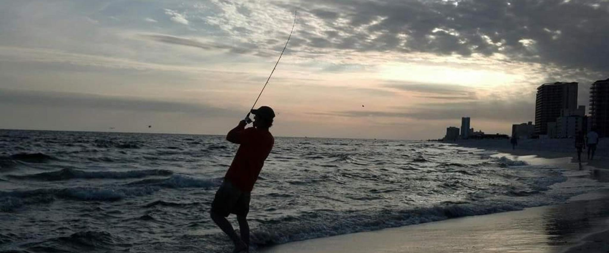 Surf fishing on Alabama's beaches