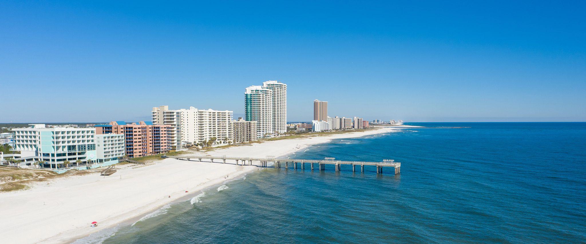 Aerial view of Alabama's beaches