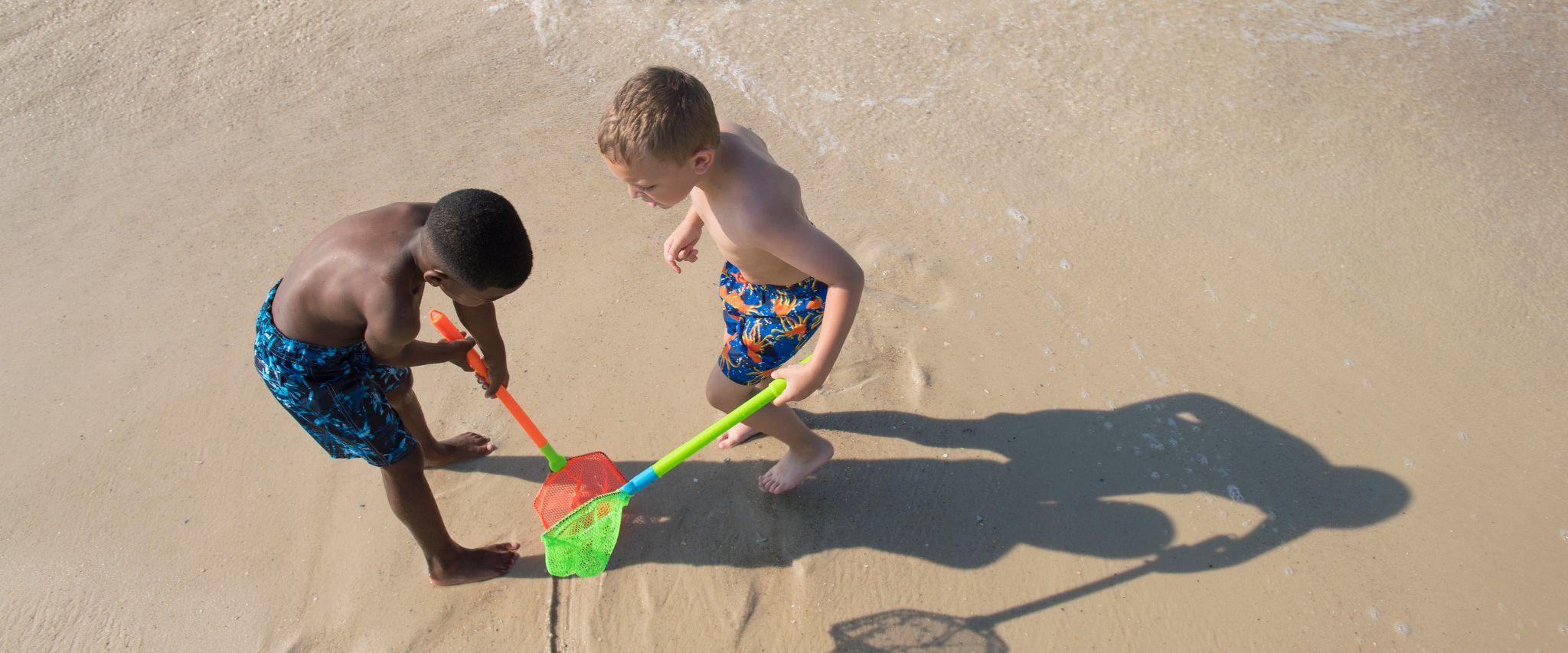 Children playing on the beach