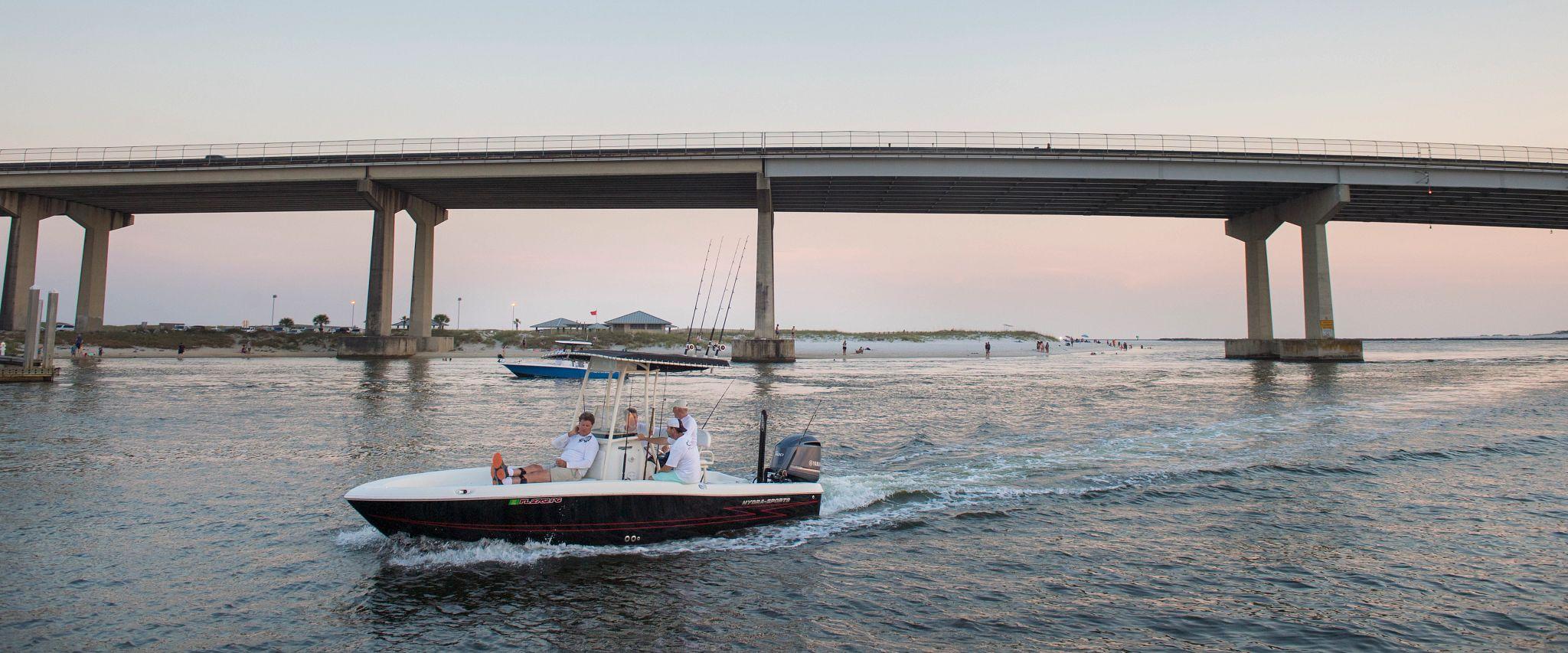Men heading out to fish in Orange Beach, AL