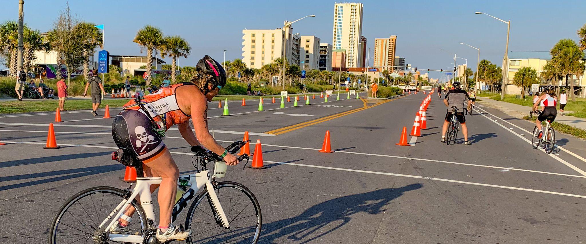 Bikers at the Brett/Robinson Alabama Coastal Triathlon
