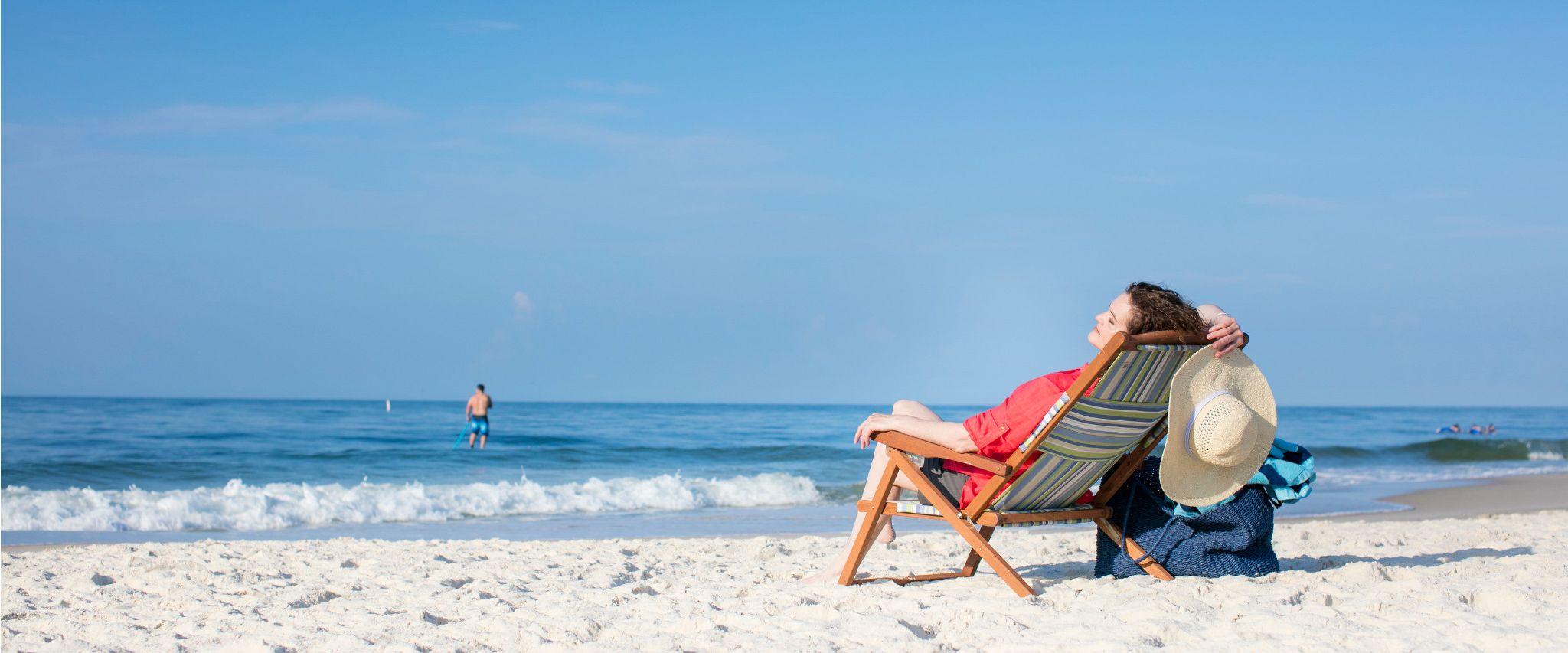 Woman resting on the beach