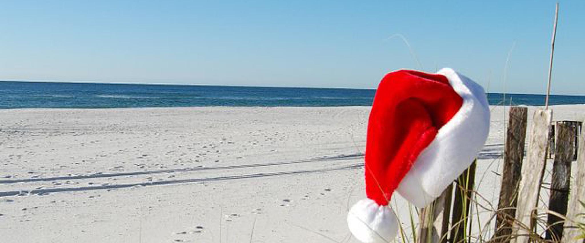 Santa hat on the beach 