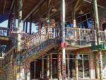 colorful duct tape covering the walls of Tacky Jacks waterfront restaurant in Gulf Shores