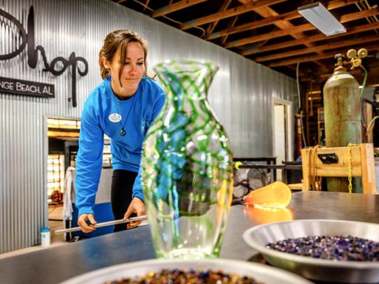 Glass blowing classes at The Hot Shop