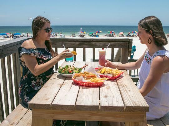 Girls dining at Pink Pony Pub in Gulf Shores, AL