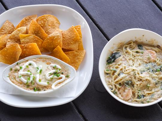 Ginny Lane Crab Dip & Seafood Pasta