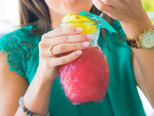 Playa Orange Beach Pink Pineapple Cocktail