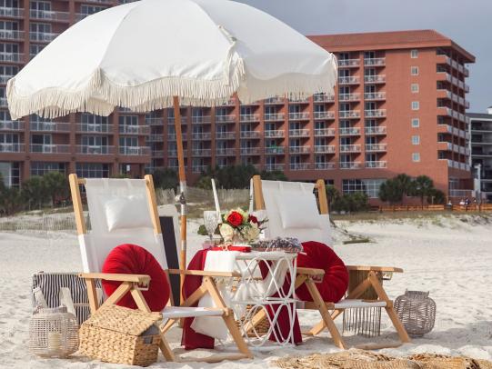 Beach picnic by Southern Charm Co. in Orange Beach, romantic beach proposal idea