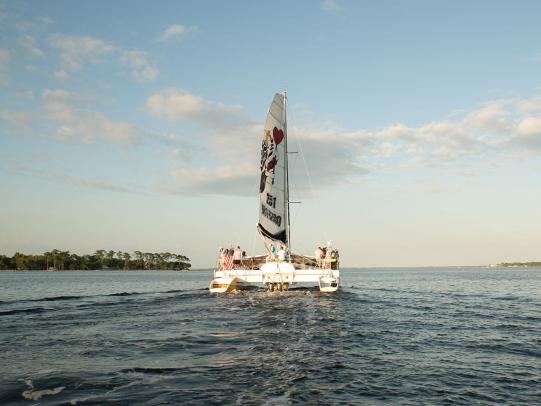 Sunset cruise with Sail Wild Hearts in Orange Beach, romantic proposal idea at the beach