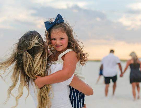 Family portrait on the beach in Gulf Shores, AL