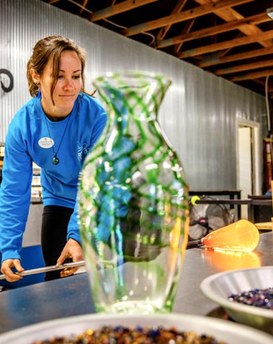 Glass blowing classes at The Hot Shop