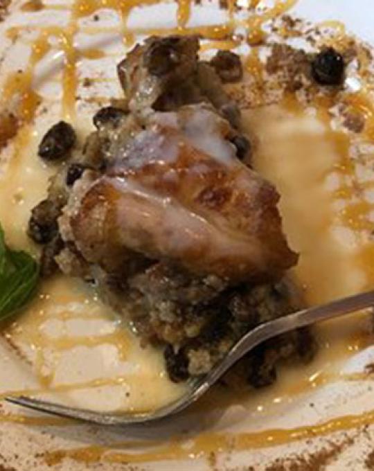 Fin & Fork bread pudding