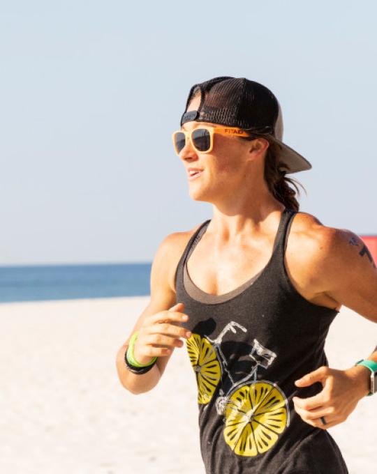 woman racing in Gulf Shores