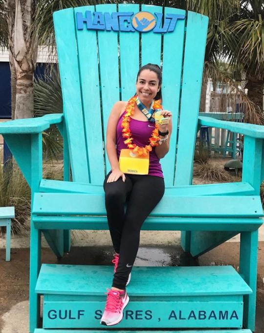 Marathon finisher at The Hangout in Gulf Shores, AL