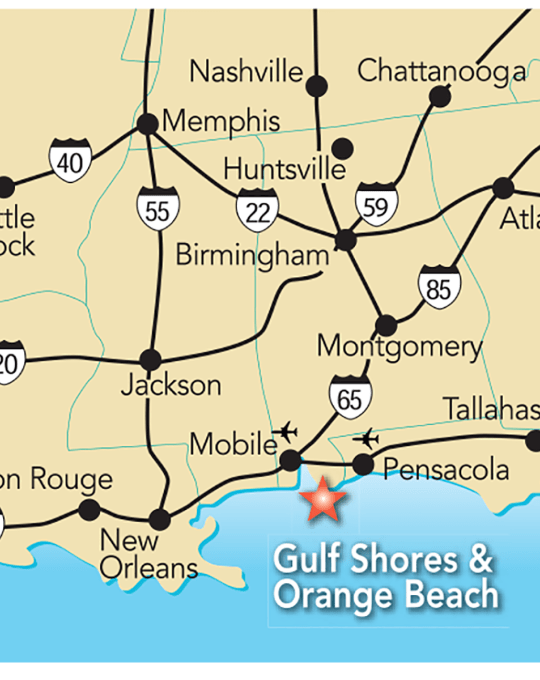 Gulf Shores and Orange Beach map