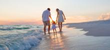 Family walking Orange Beach