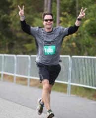 Man running a race