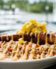 Fresh fish and couscous at Yoho Rum & Tacos Restaurant in Orange Beach