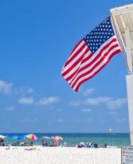 American Flag on beach