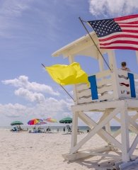 Lifeguard tower on the beach in Gulf Shores