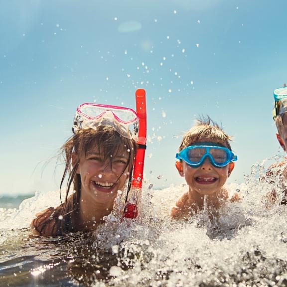 Kids snorkeling Gulf Shores