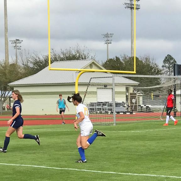 Girls play soccer in Gulf Shores, AL
