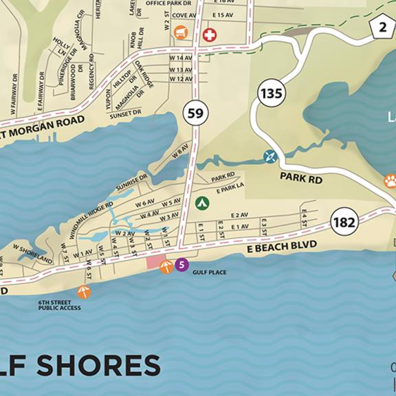 Map of Gulf Shores AL