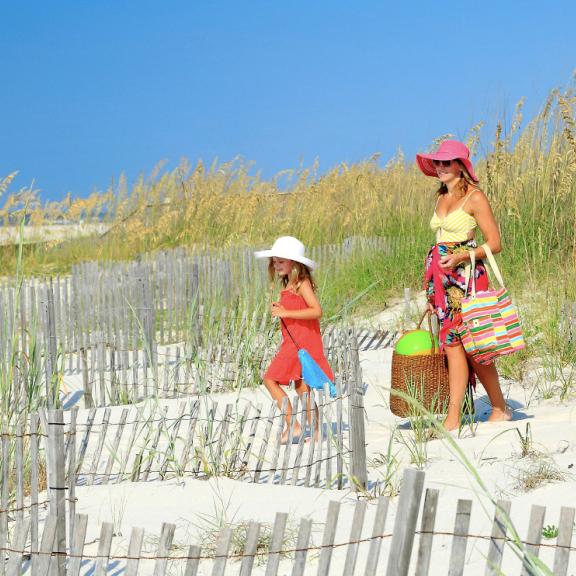 Mom and daughter on Alabama's beaches