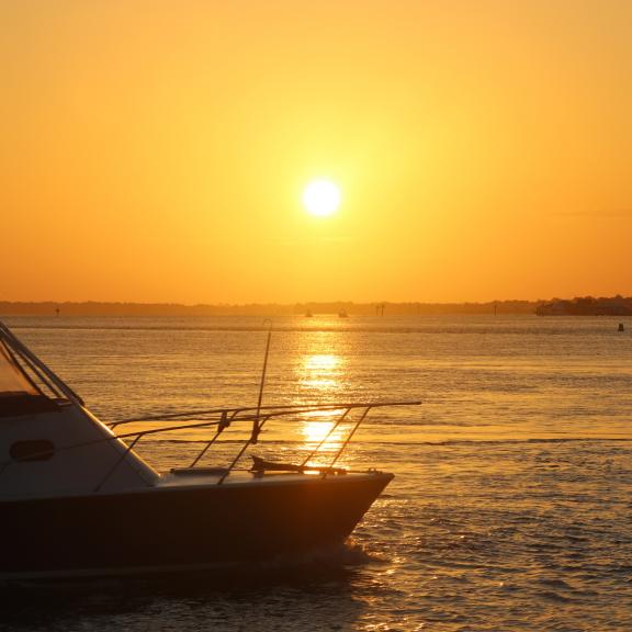 Perdido Pass Orange Beach AL at sunrise