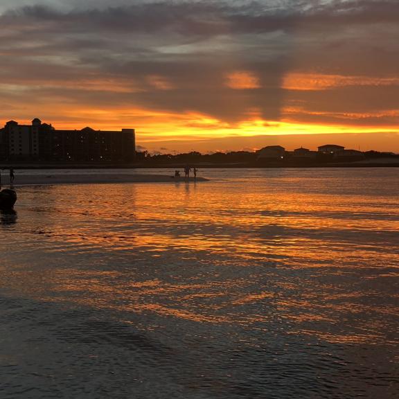 sunset orange beach