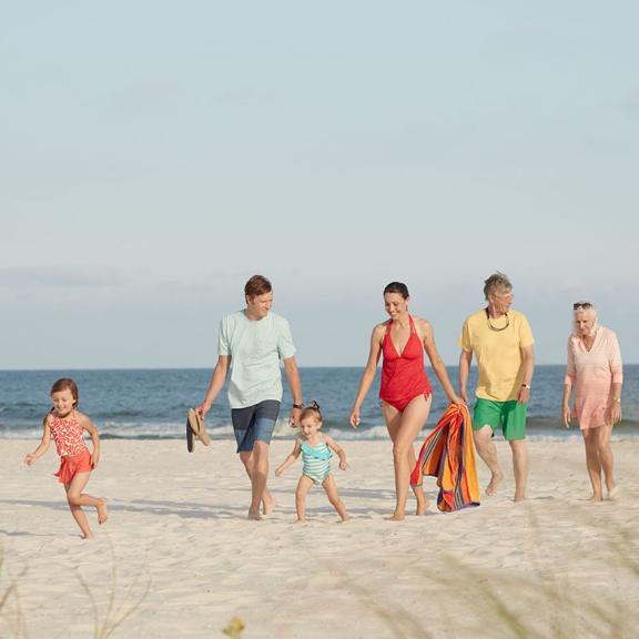 Multigenerational family on the beach in Gulf Shores AL
