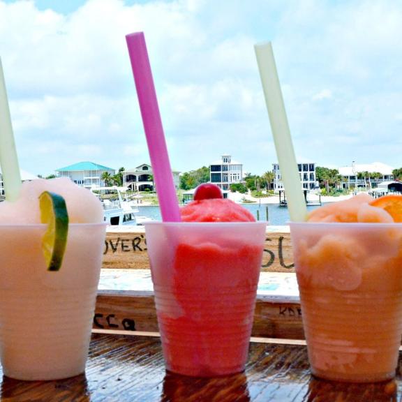 Frozen drinks overlooking the water in Orange Beach AL