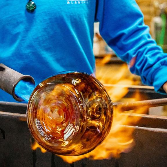 hot shop glass orange beach