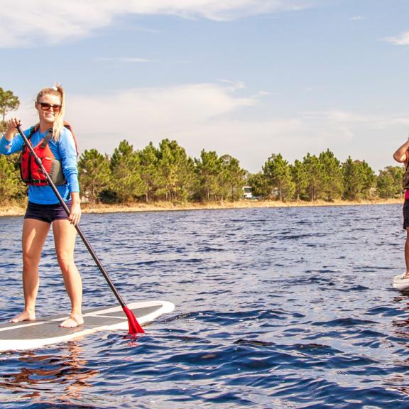 Paddleboarders on Lake Shelby