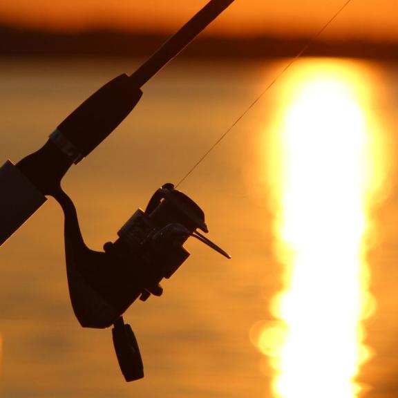 Fishing at sunset Gulf Shores, AL