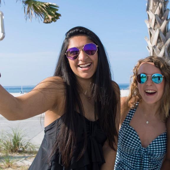 Teens on the beach in Gulf Shores, AL