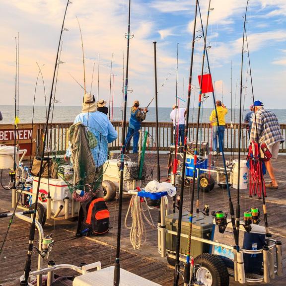 Pier fishing in the Gulf of Mexico Gulf Shores, AL
