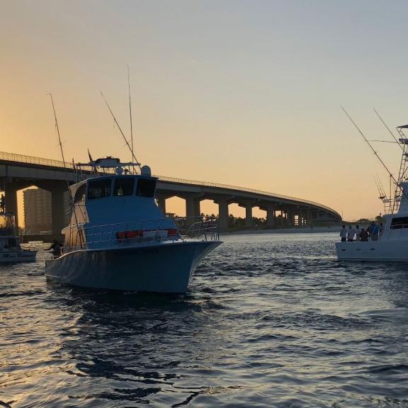 Sunset fishing at Perdido Pass in Orange Beach, AL