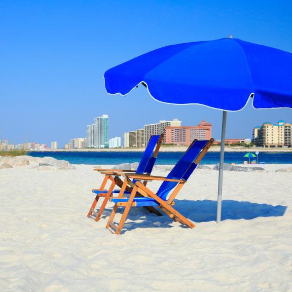 Relax beneath an umbrella this Labor Day Weekend in Gulf Shores and Orange Beach