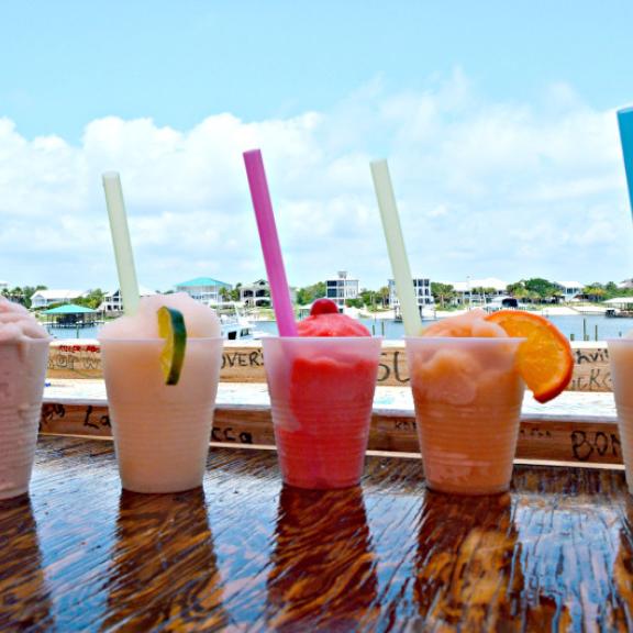 Frozen drinks at the Flora-Bama Ole River Bar & Grill