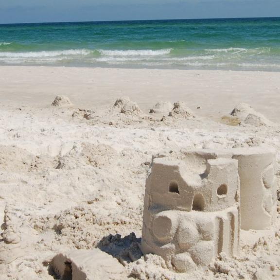 Sand castle building in Gulf Shores, AL