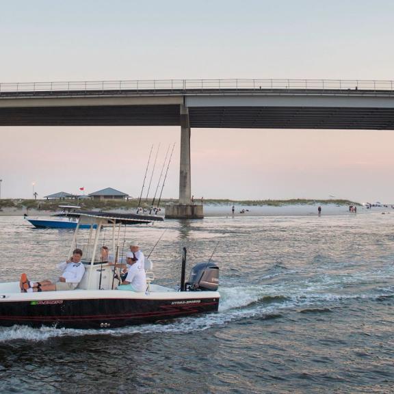 Men heading out to fish in Orange Beach, AL