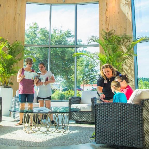 Family at Gulf Shores Welcome Center